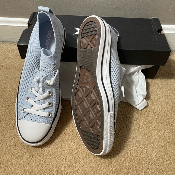 Women’s Converse Chuck Taylor All Star Knit Slip-On Sneakers Light Blue - Picture 2 of 3